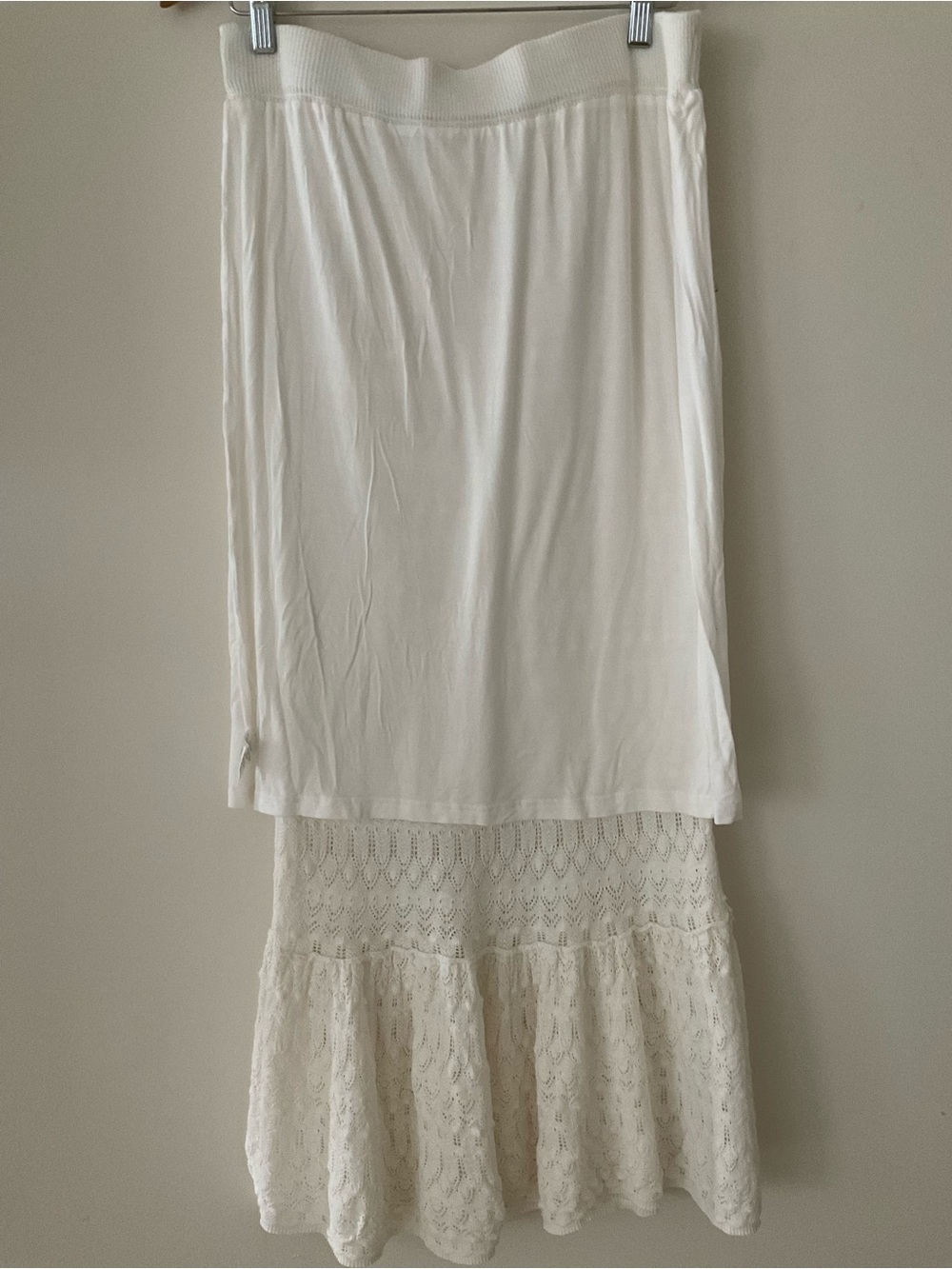 HOUSE OF HARLOW 1960 Lace Crochet Ruffle Knit Midi Maxi Skirt Mermaid Hem Boho. - Picture 7 of 9